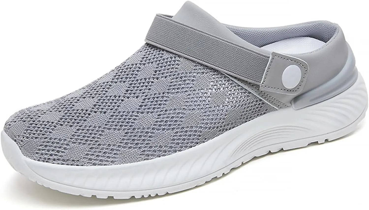Womens Walking Mules Sneakers Open Back Slip On Shoes Lightweight Breathable Mesh Sandals Summer Orthotic Walking Slippers with Plantar Fasciitis Soles Recovery Slippers for Sports Outdoor