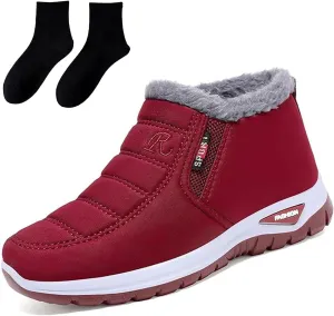 Women's Warm Sheepskin-Lined Boots Women Waterproof Orthopedic Walking Arch Support Shoes Slip-Insankle Ankle Boots Comfortable Warm Fuzzy Plush Thermal Lined Snow Boots