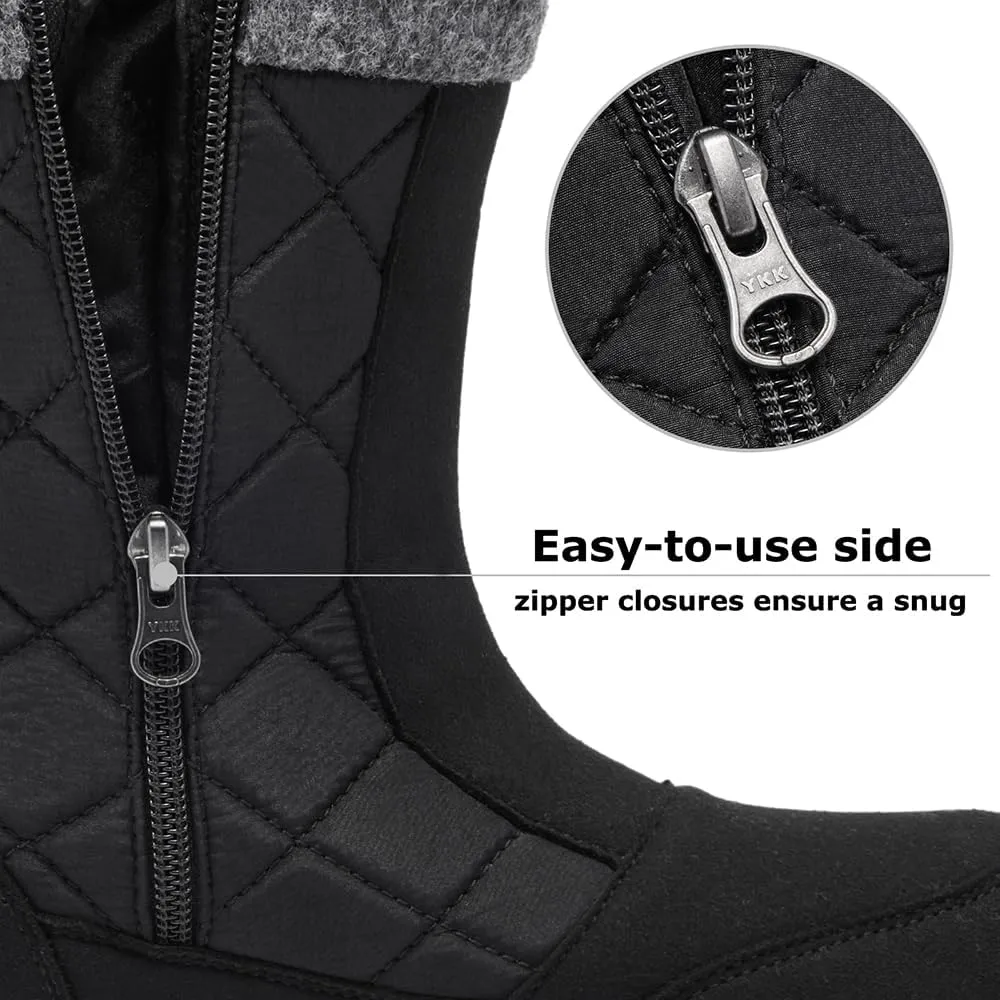 Women's Waterproof Winter Snow Boots Warm Comfortable with Side Zipper - 2025 Fashion Lightweight Hiking boots for Cold Weather Insulated Mid Calf Military Booties
