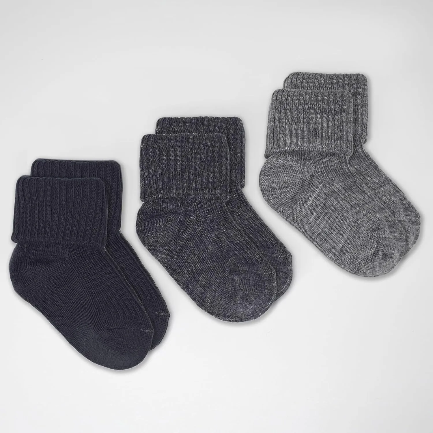 Woolino Wool Baby Socks, Washable Merino Wool Infant Toddler Kids Socks, Newborn to 8 Years (Pack of 3)