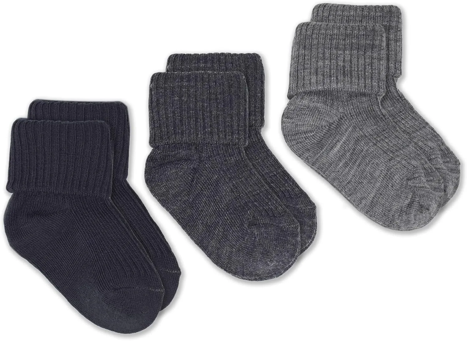 Woolino Wool Baby Socks, Washable Merino Wool Infant Toddler Kids Socks, Newborn to 8 Years (Pack of 3)