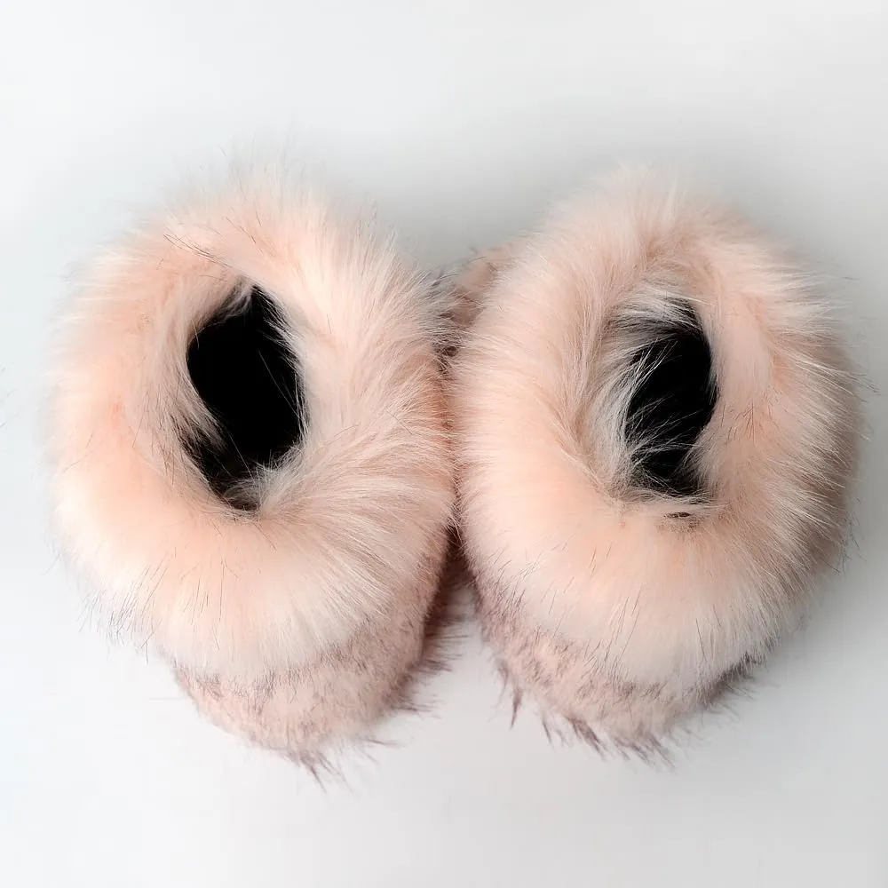 yamerbo Faux Fur Boots for Women, Fuzzy Flurry Furry Leg Warm Boots, Winter Mid-Calf Snow Shoes