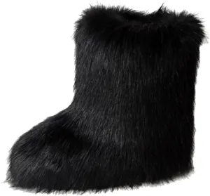 YESBOR Women's Faux Fur Boots Fluffy Mid-Calf Fuzzy Winter Snow Boots Outdoor Flat Shoes