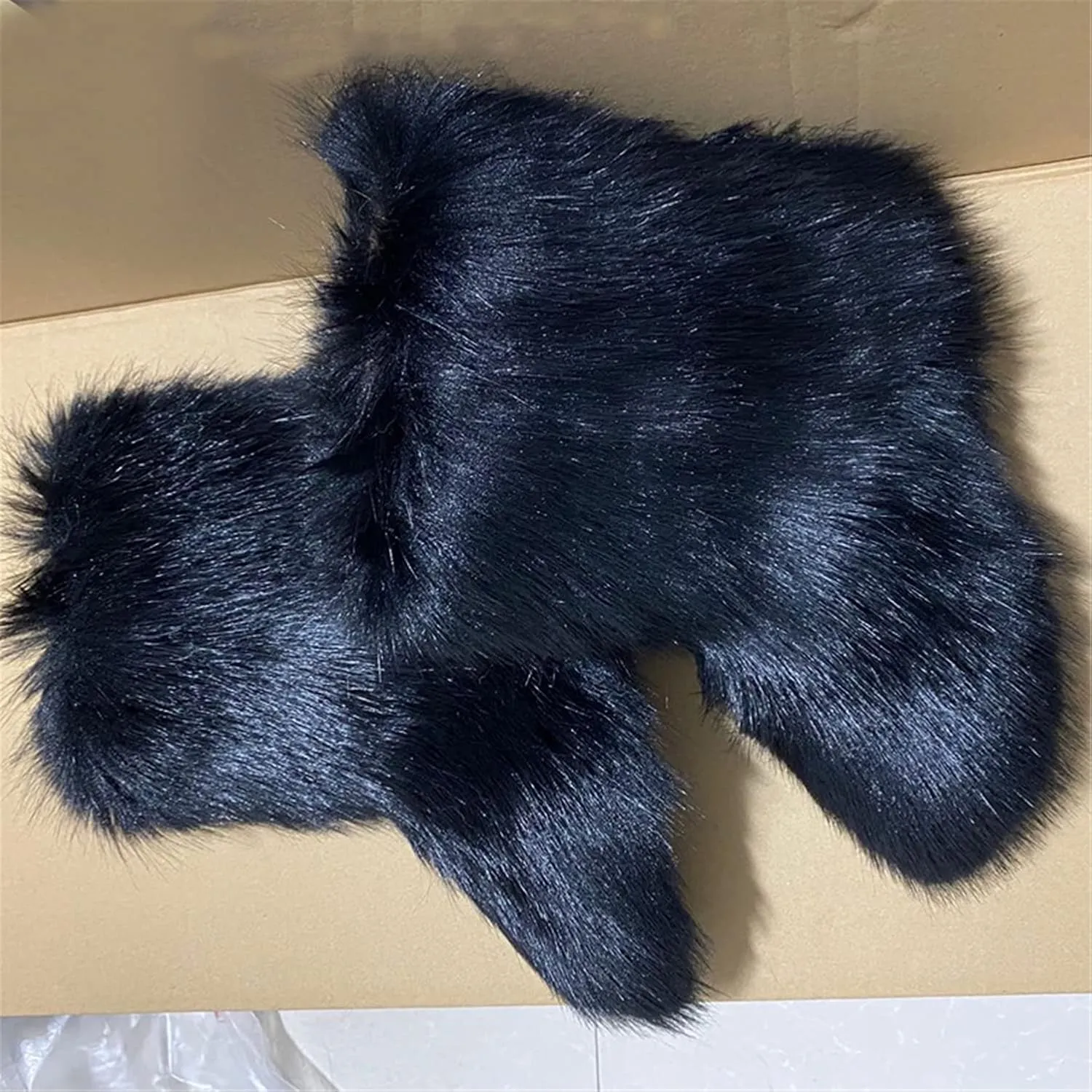 YESBOR Women's Faux Fur Boots Fluffy Mid-Calf Fuzzy Winter Snow Boots Outdoor Flat Shoes