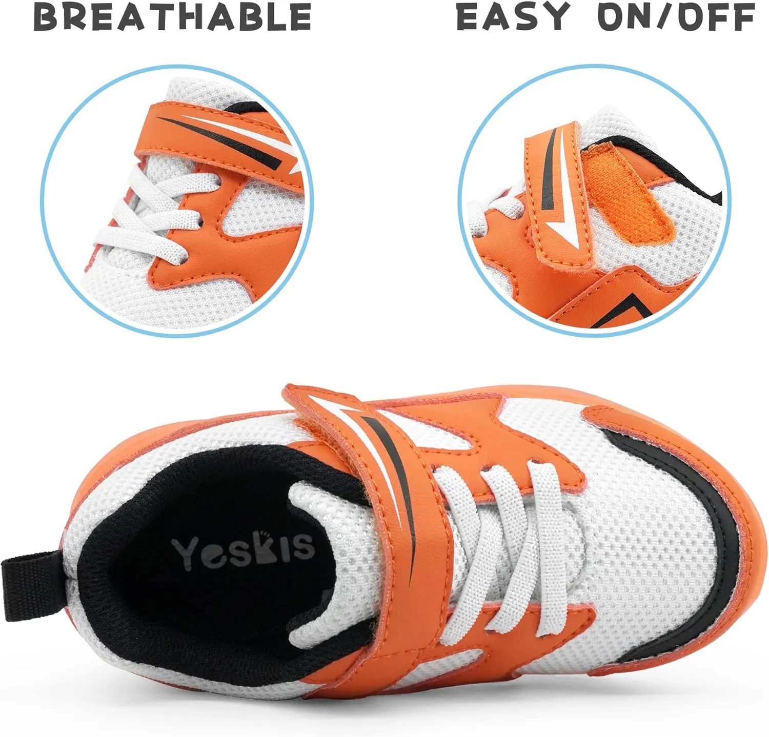 YESKIS Toddler Boys Girls Light Up Shoes LED Flashing Lightweight Mesh Breathable Adorable Running Sneakers for Toddler and Little Kid