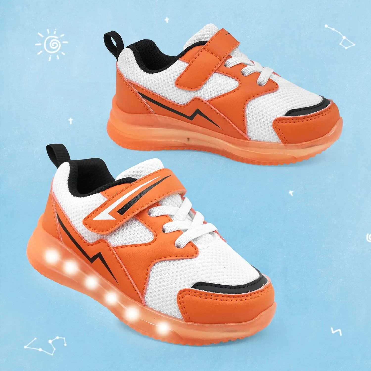 YESKIS Toddler Boys Girls Light Up Shoes LED Flashing Lightweight Mesh Breathable Adorable Running Sneakers for Toddler and Little Kid