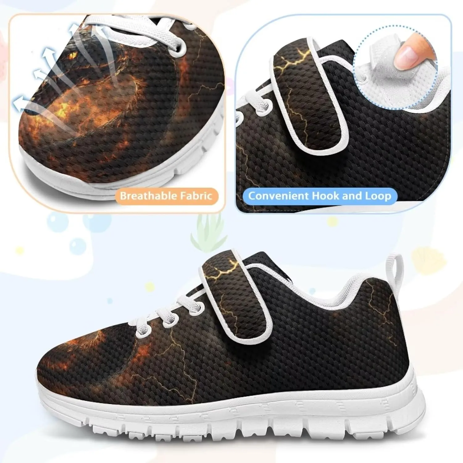 YEXIATODO Boys' Girls' Shoes Lightweight Slip On Casual Running Shoes Breathable Athletic Shoes Sneakers Size 13-2.5 Kids
