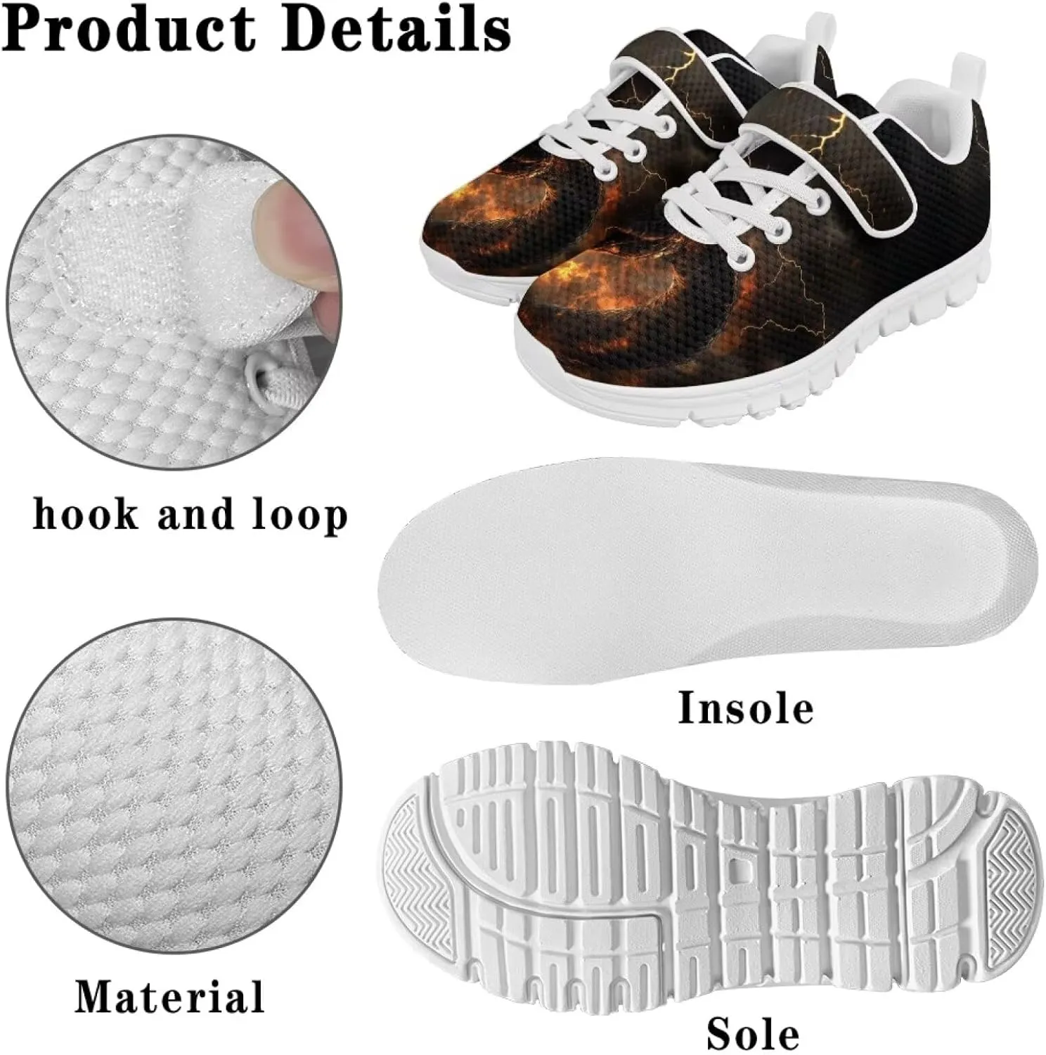 YEXIATODO Boys' Girls' Shoes Lightweight Slip On Casual Running Shoes Breathable Athletic Shoes Sneakers Size 13-2.5 Kids