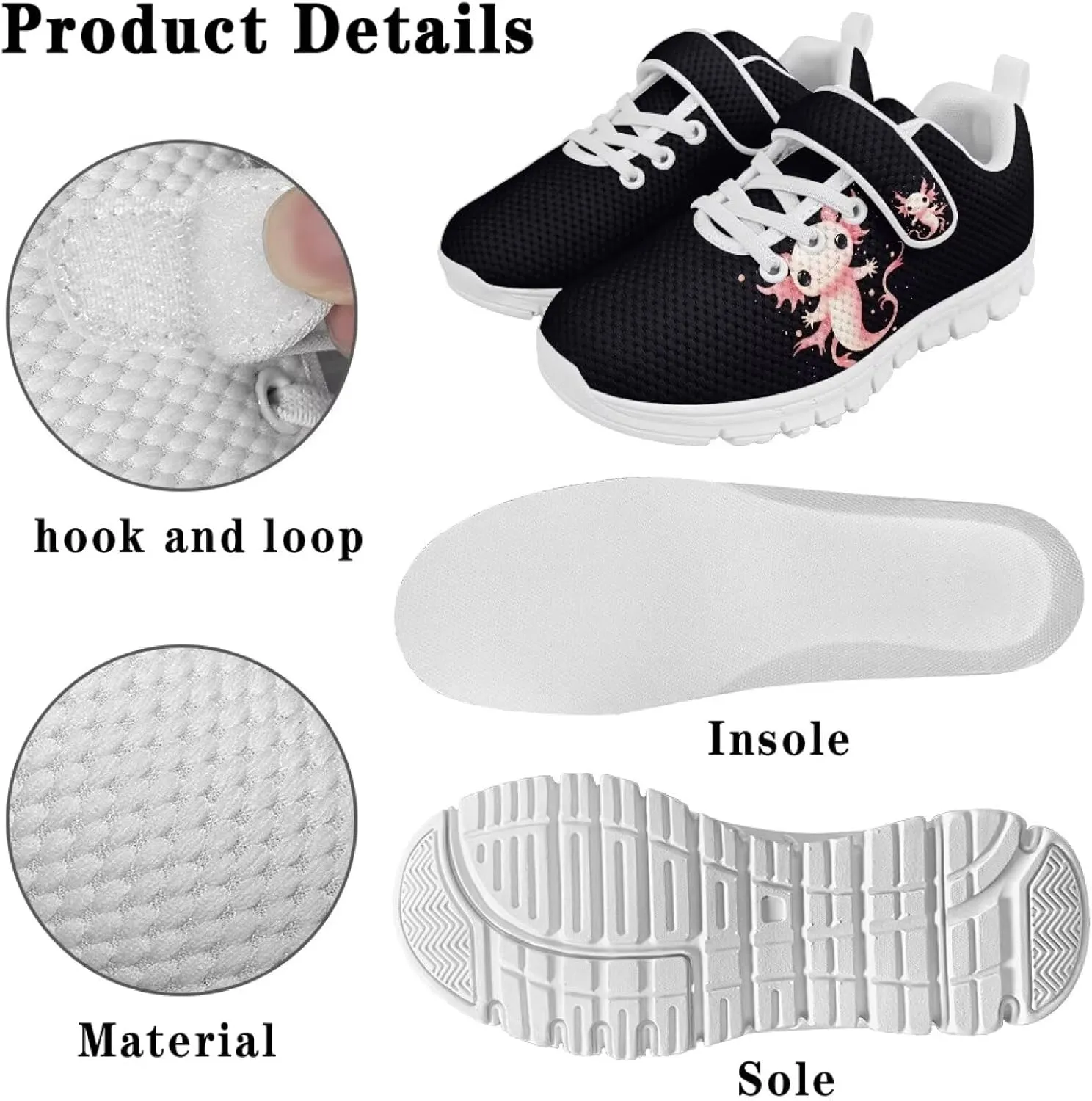 YEXIATODO Slip On Shoes Girls Boys Wide Shoes Kids Shoes No Tie Shoelaces Running Sneakers Tennis Shoes 11-2.5