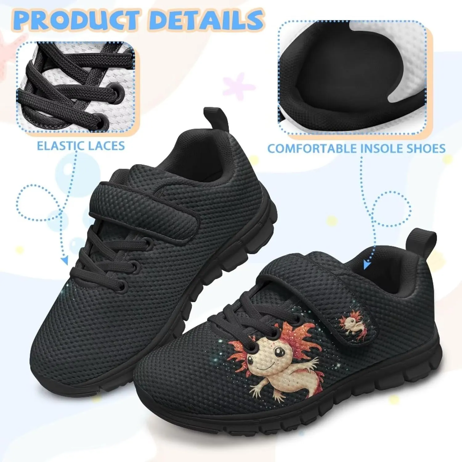 YEXIATODO Slip On Shoes Girls Boys Wide Shoes Kids Shoes No Tie Shoelaces Running Sneakers Tennis Shoes 11-2.5