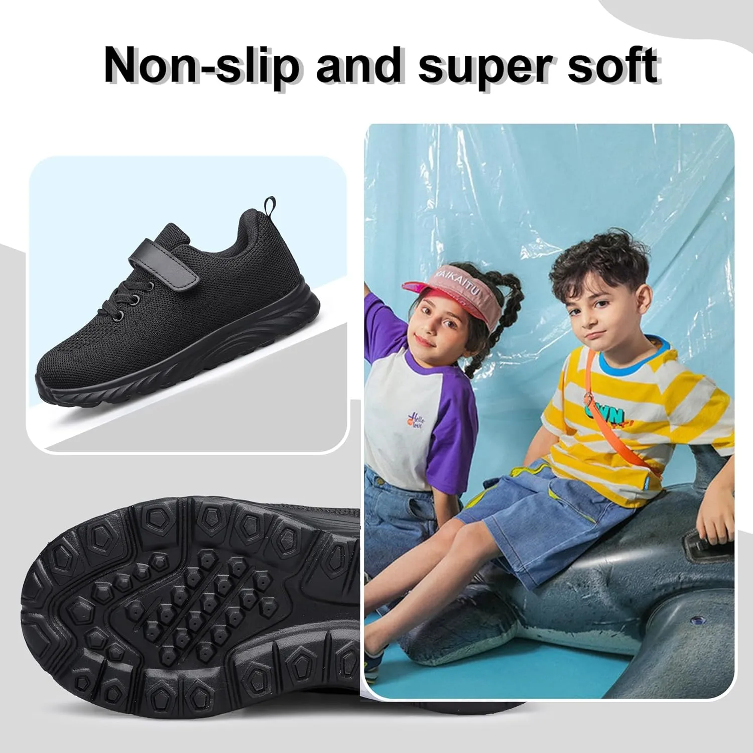 YHOON Boys Girls Sneakers Kids Sports Running Walking Shoes for Toddler/Little Kid/Big Kid