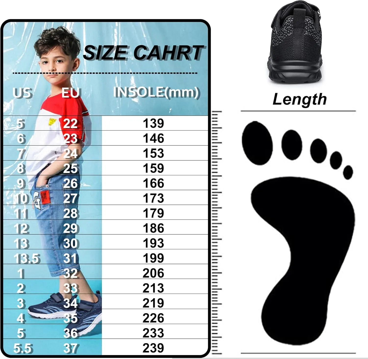 YHOON Boys Girls Sneakers Kids Sports Running Walking Shoes for Toddler/Little Kid/Big Kid