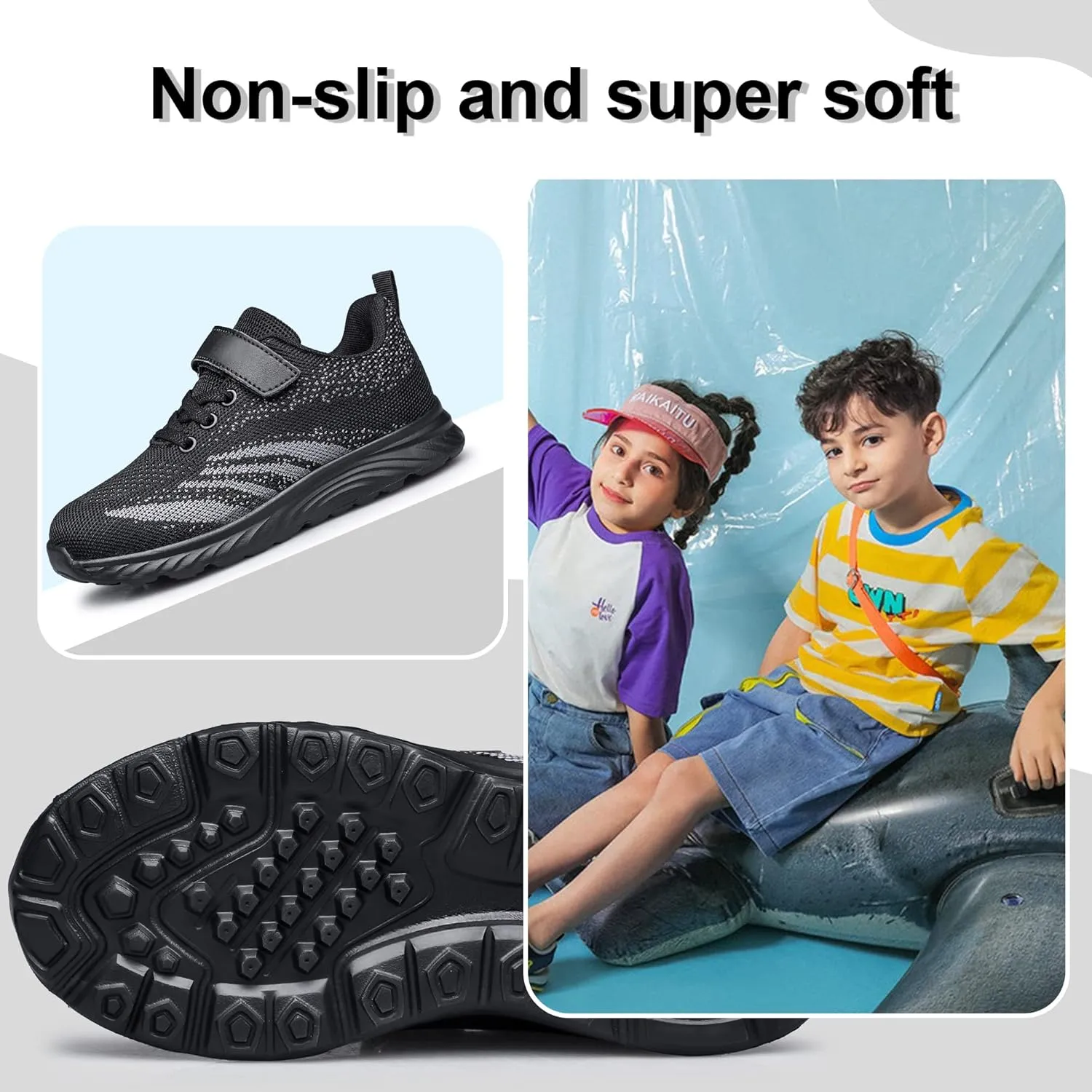 YHOON Boys Girls Sneakers Kids Sports Running Walking Shoes for Toddler/Little Kid/Big Kid