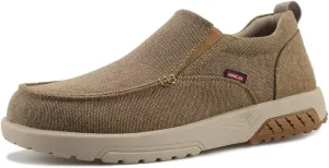 YONGJIA Men's Slip On Loafers with Arch Support Extra Cushioning and Pain Relief Orthopedic Casual Non Slip Walking Boat Shoes with Rubber Sole