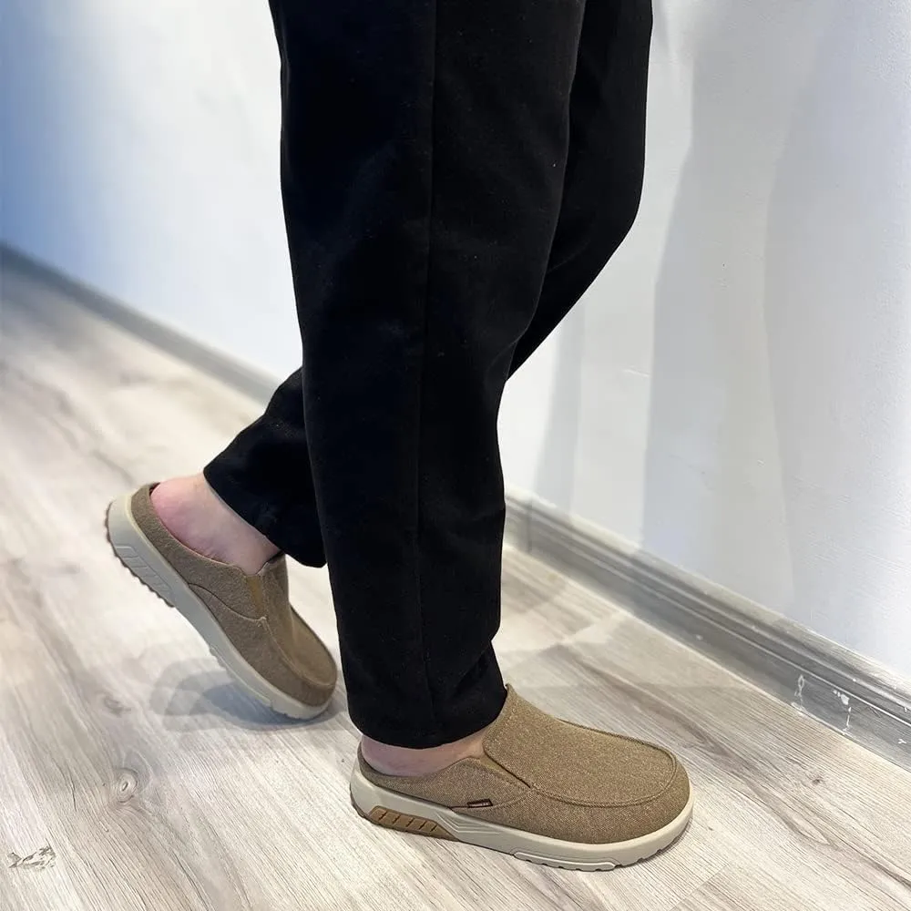 YONGJIA Men's Slip On Loafers with Arch Support Plantar Fasciitis Foot and Heel Pain Relief Orthopedic Casual Slippers Diabetic Bunions Boat Shoes