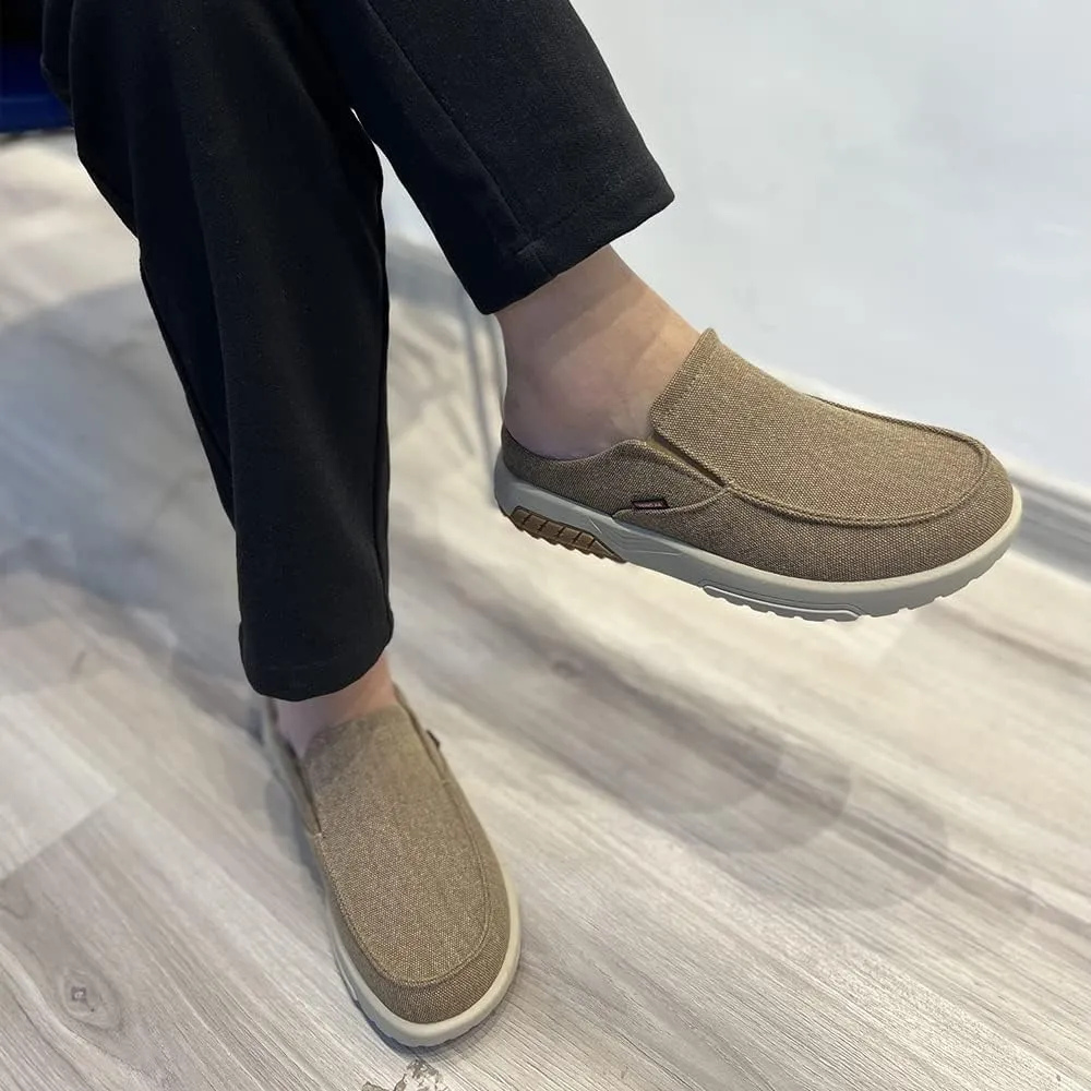 YONGJIA Men's Slip On Loafers with Arch Support Plantar Fasciitis Foot and Heel Pain Relief Orthopedic Casual Slippers Diabetic Bunions Boat Shoes