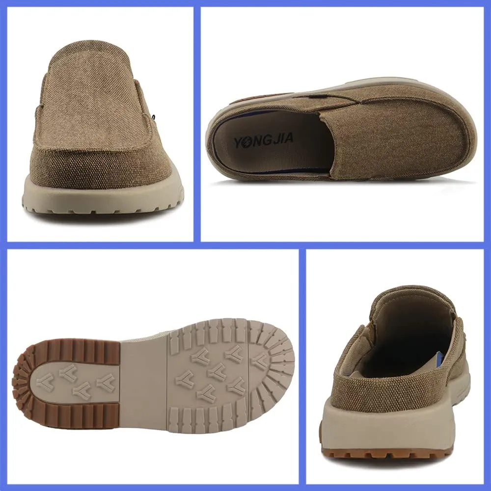 YONGJIA Men's Slip On Loafers with Arch Support Plantar Fasciitis Foot and Heel Pain Relief Orthopedic Casual Slippers Diabetic Bunions Boat Shoes