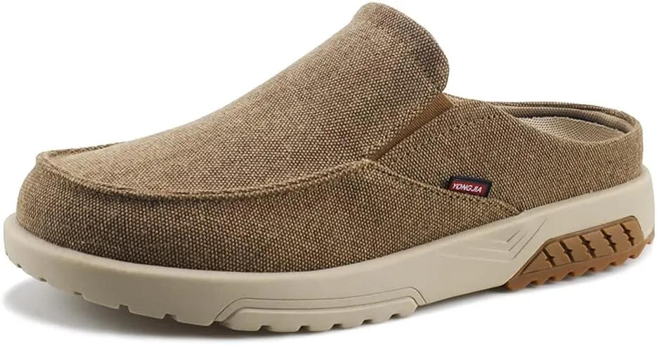 YONGJIA Men's Slip On Loafers with Arch Support Plantar Fasciitis Foot and Heel Pain Relief Orthopedic Casual Slippers Diabetic Bunions Boat Shoes