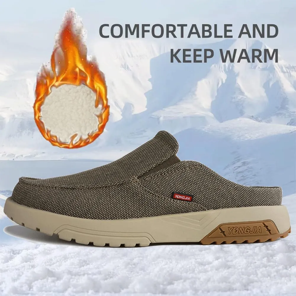 YONGJIA Men's Slip On Loafers with Arch Support Plantar Fasciitis Foot and Heel Pain Relief Orthopedic Casual Slippers Diabetic Bunions Boat Shoes