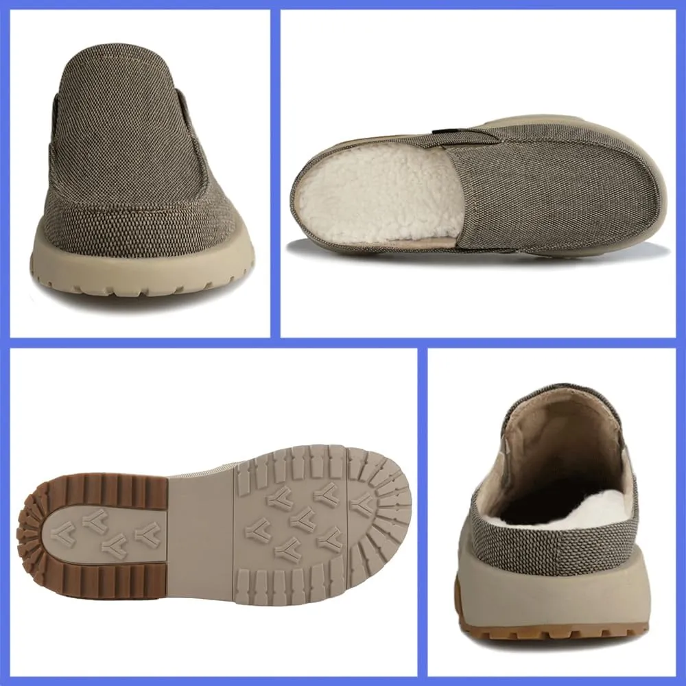 YONGJIA Men's Slip On Loafers with Arch Support Plantar Fasciitis Foot and Heel Pain Relief Orthopedic Casual Slippers Diabetic Bunions Boat Shoes