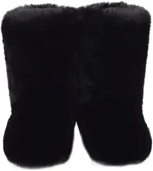 ZSGYCHCY Women's Faux Fur Boots Winter Fuzzy Fluffy Warm Furry Snow Boots Flat Shoes