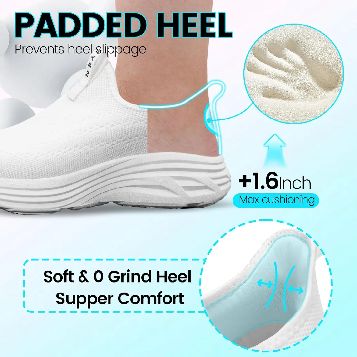 ZYEN Mens Walking Shoes Hands Free Non Slip Athletic Sneakers Lightweight Breathable Laceless Comfortable Tennis Sneakers Casual Travel Gym Work Shoe